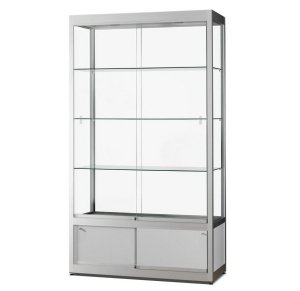 Sicherheitsglas-Standvitrine mit Unterschrank und 2 LED-Deckenspots