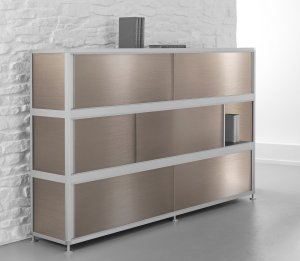 modernes Büro-Highboard Höhe = 125 cm / 3 Ordnerhöhen