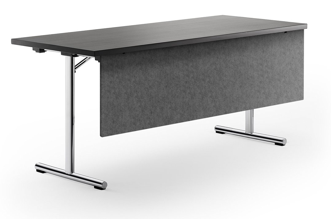 massiver Klapptisch mit Knieraumblende für Seminare und Veranstaltungen