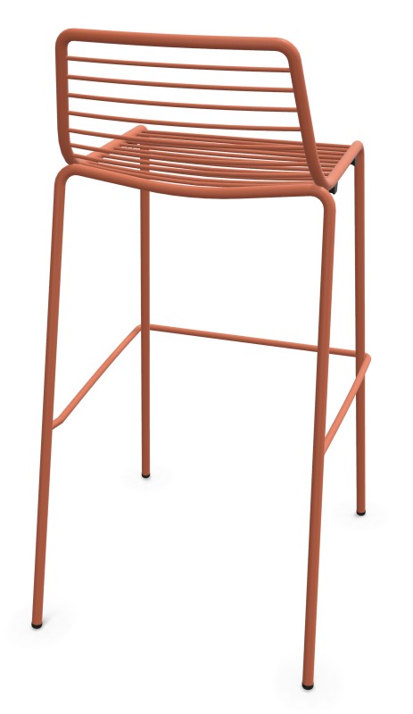 massiver Metall-Barhocker für Außenbereich stapelbar mit Fußstützen