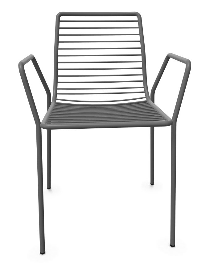 massiver Biergarten-Metallstuhl mit Armlehnen