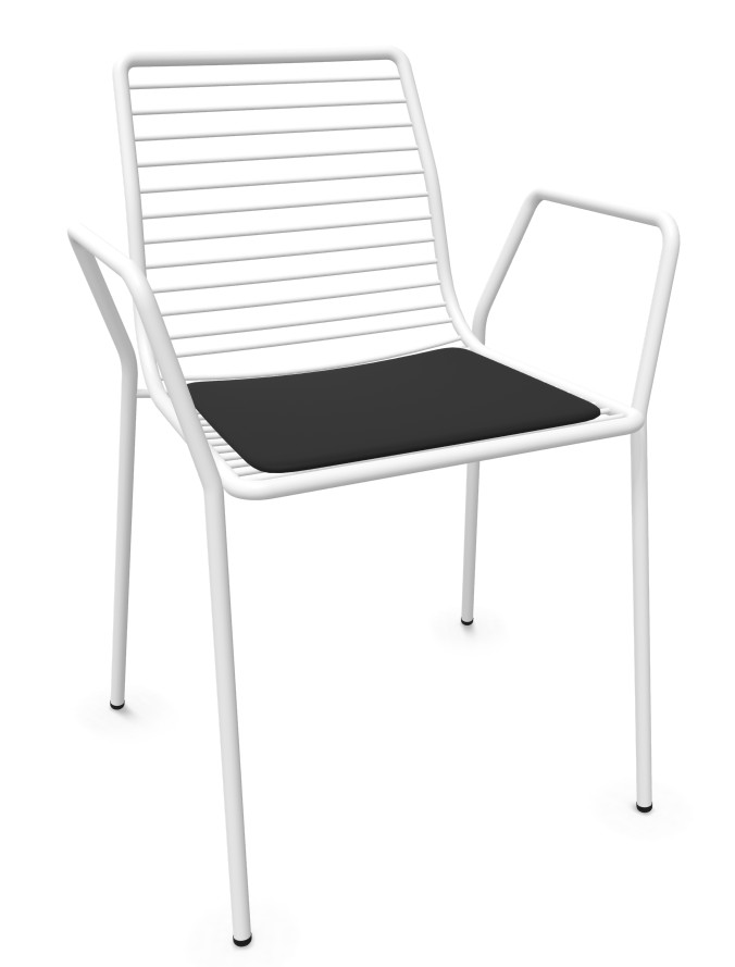 witterungsbeständiger Metall-Bistrostuhl mit Armlehnen