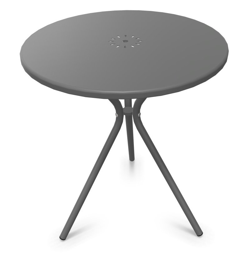 runder Metall-Bistrotisch für den Außenbereich