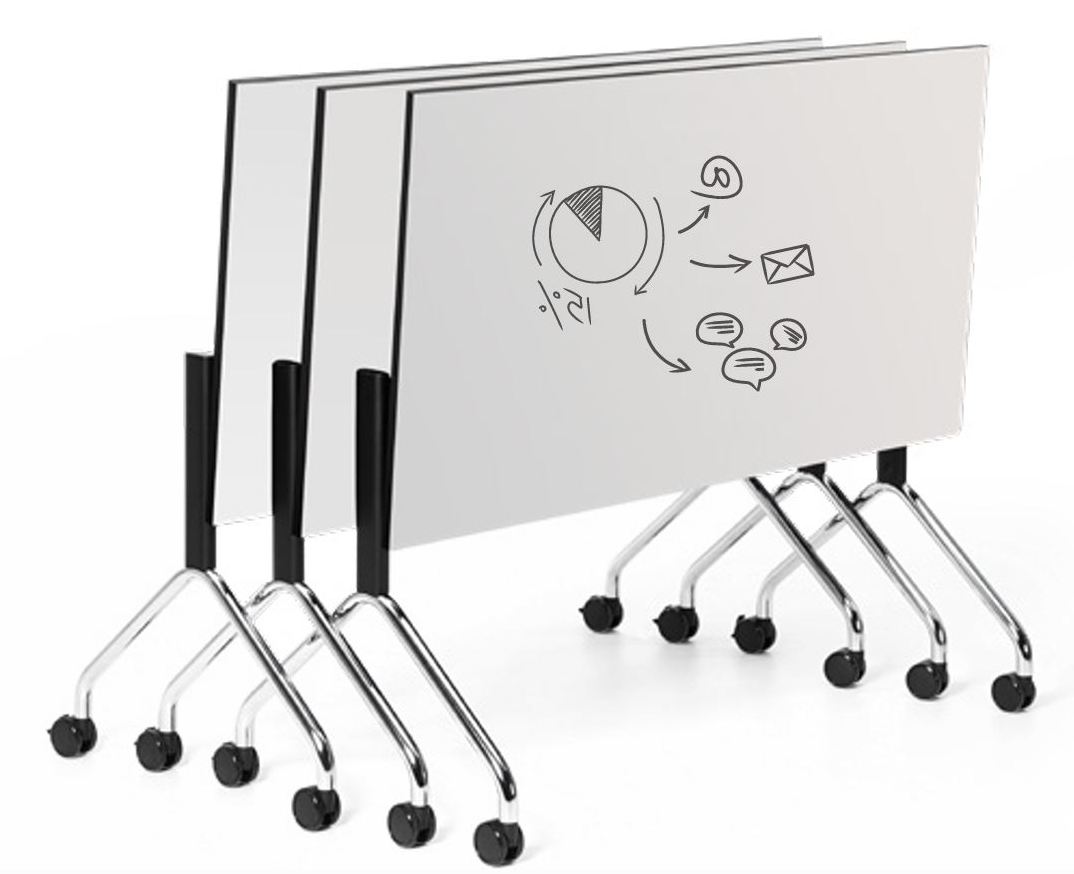 Seminartisch beschreibbare Tischplatte Haftmagnete platzsparend lagerbar