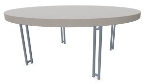 einklappbarer Banketttisch mit großer, runder Tischplatte 