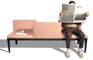 moderne Wartezimmer-Polsterbank mit 3 Polstersitze 