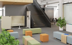 Hochwertige bequeme Polsterbank moderne Ausstattung Wartebereich