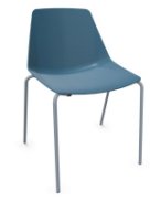 Stuhl Sitzschale blau Gestell titansilber