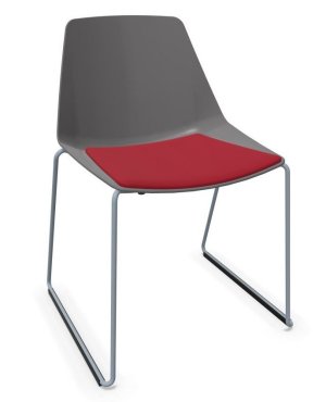 pflegeleichter Kunststoffschalen-Stuhl  Kufengestell Stahl