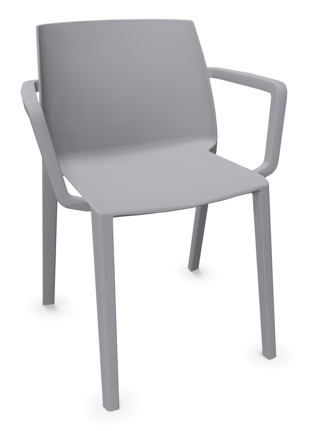 witterungsbeständiger Kunststoffstuhl hellgrau