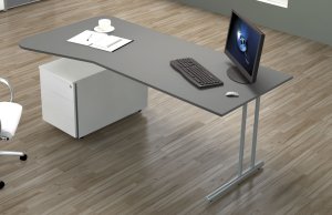 preiswerter Homeoffice-EDV-Arbeitsplatz mit Schreibtisch und Rollcontainer