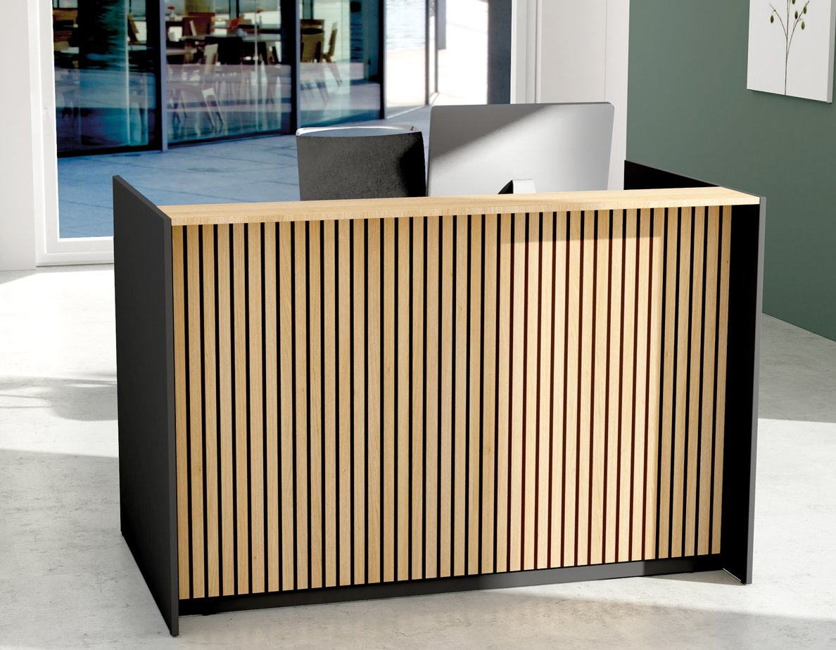 Preiswerte Büro-Empfangstheke mit Sitz-Steharbeitsplatz