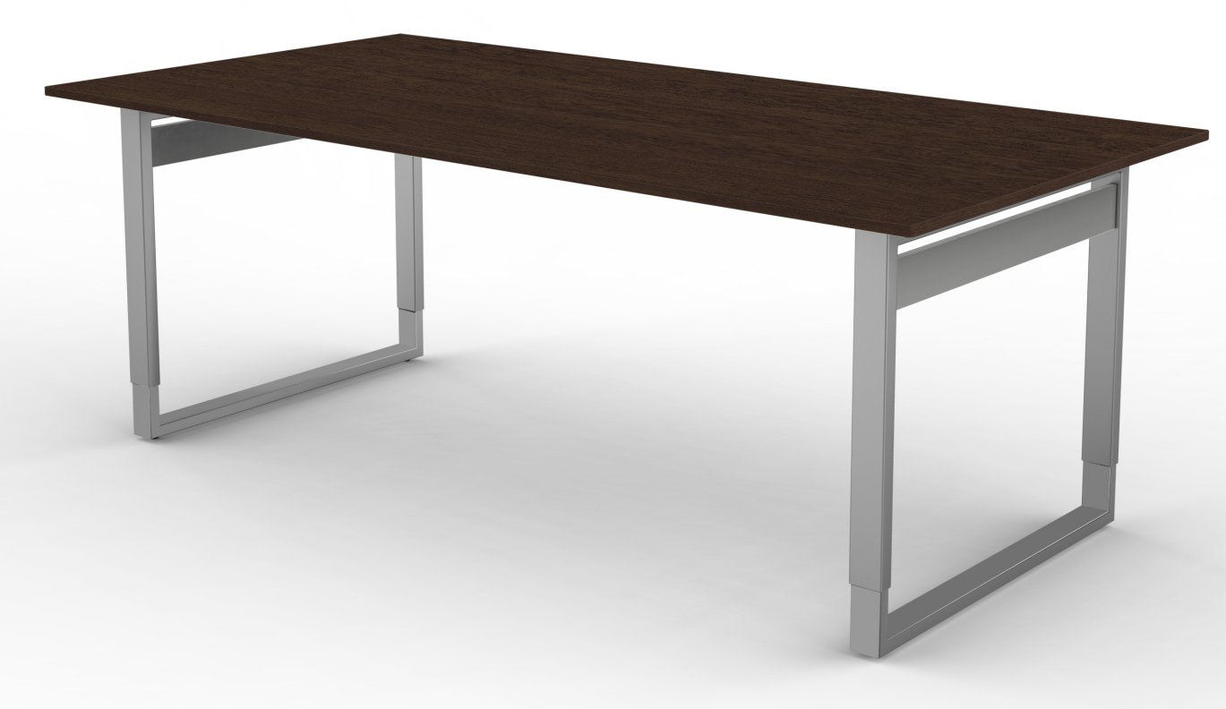 6-Personen-Bügelgestell-Besprechungstisch Tischplatte Wenge-Holzdekor