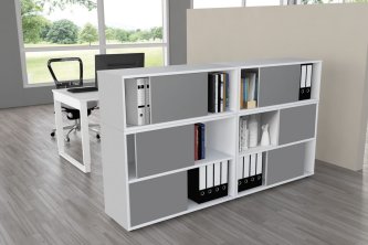 robuste Büro-Regalschränke Höhe 76 cm, 110 cm u. 183 cm stapelbar