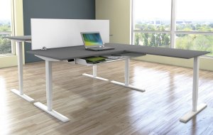 Sitz- und Stehschreibtisch Arbeitshöhe 62 bis 127 programmierbar Sitz- und Stehschreibtische robuste günstig