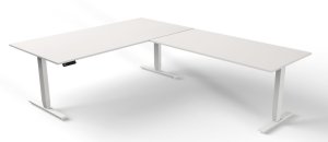 winkelförmiger Sitz-Stehschreibtisch 260x200 cm winkelförmiger Sitz- und Stehschreibtisch große Tischplatte 260 x 200 cm