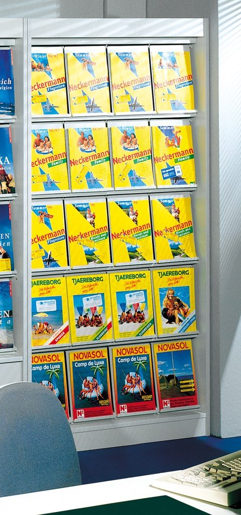 Reisebüro-Katalogschrank mit Klappfächer