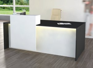 hochwertiger Schreibtisch für Kundenberater mit LED-Beleuchtung