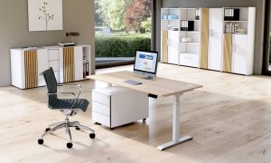 weiße Büro-Regalschränke für moderne Büroeinrichtung