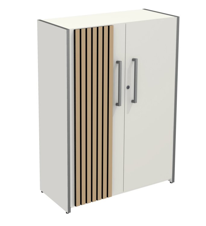 Büroschrank weiß Schranktüren schallabsorbierend