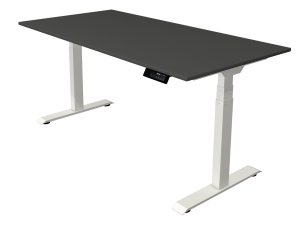 moderner Büroschreibtisch und rückenschonender Sitz- / Steharbeitstisch