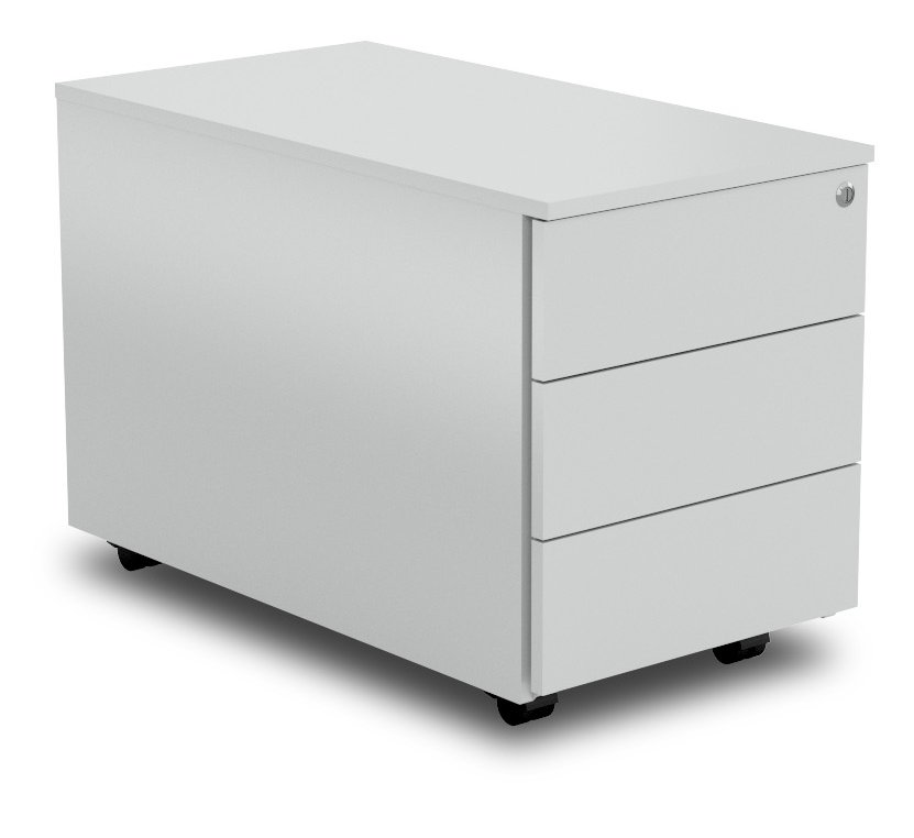 robuster Schreibtisch-Rollcontainer 3 abschließbare Materialschubladen