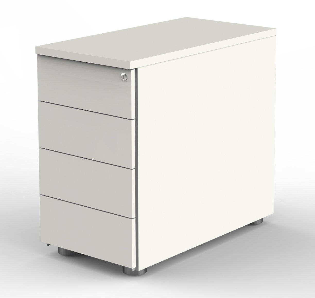 Schreibtisch-Anstellcontainer 4 Schubladen zentral abschließba