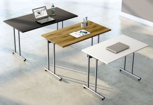 preiswerter Schreibtisch mit Kabelwanne für Homeoffice geeignet