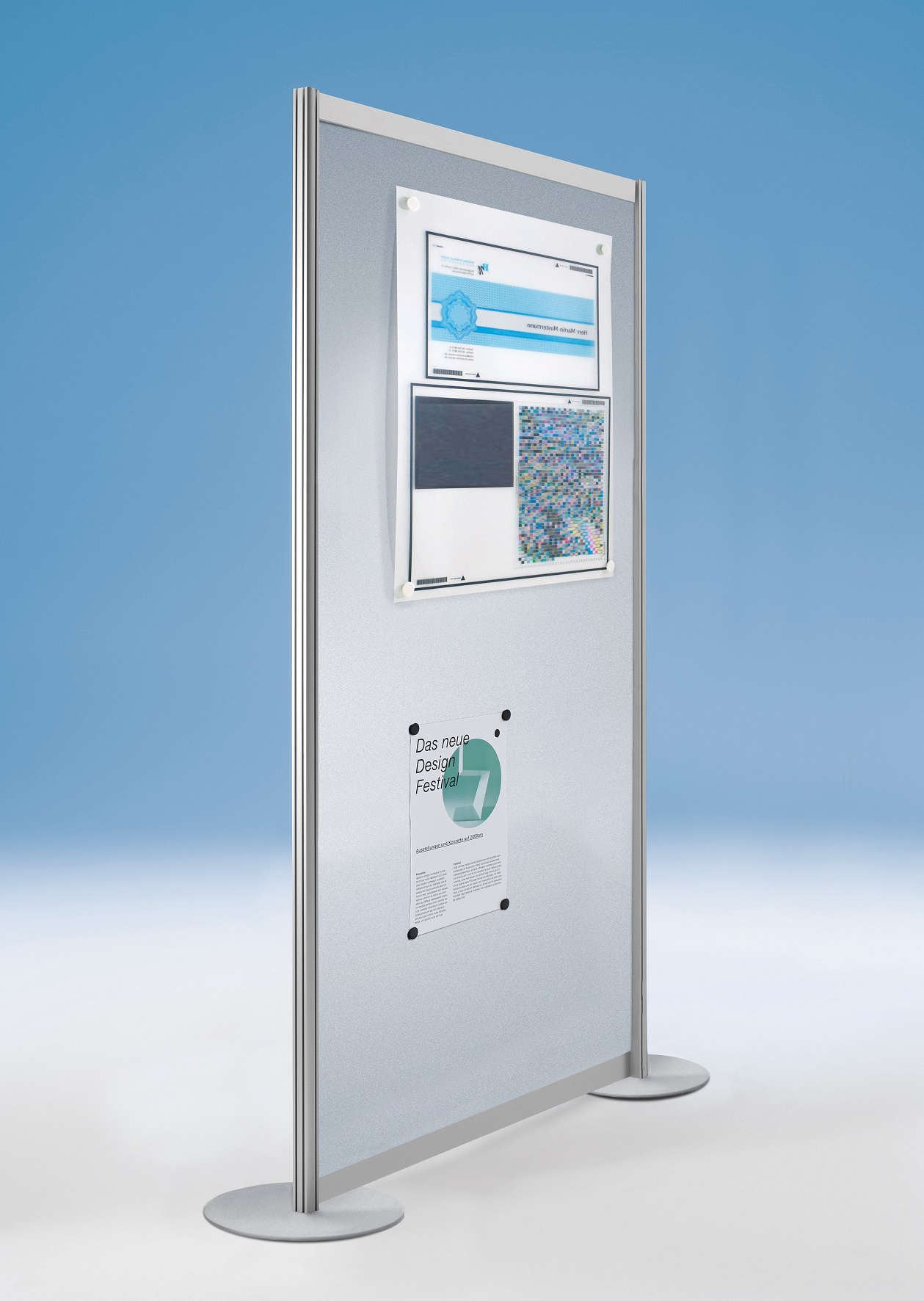 Mobile Lochblech-Stellwand Info-Stellwand für Aushänge