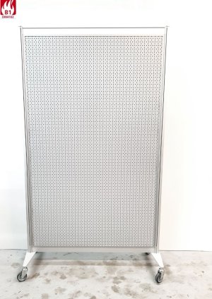 Mobile Stellwand / Raumteiler magnetische Lochblech-Rückwand schwer entflammbar