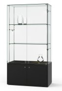 Ganzglas-Schrankvitrine  100 x 50 x 190 cm mit Unterschrank 