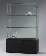 Ganzglas-Schrankvitrine mit Stauraum und LED-Deckenbeleuchtung 120 x 50 x 190 cm