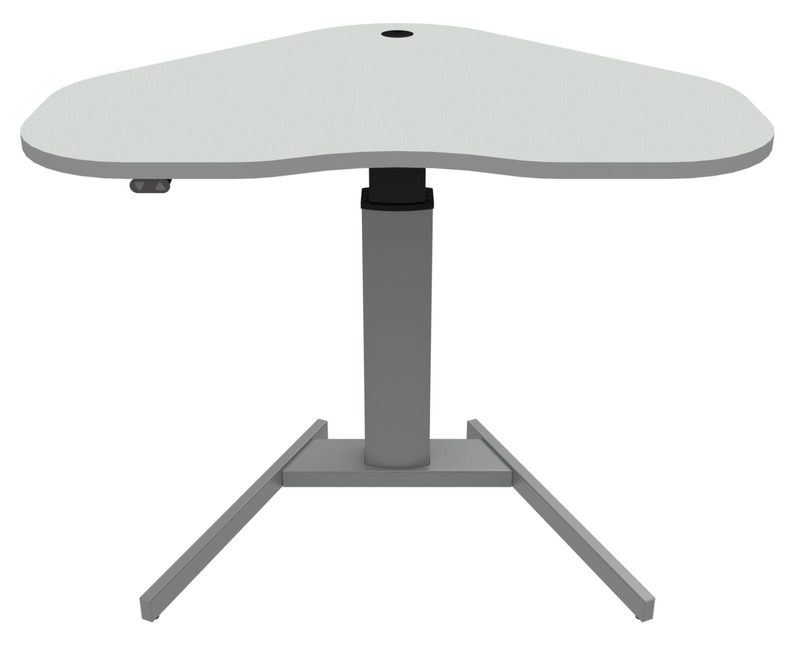 einsäuliger Sitz-Stehschreibtisch Tischplatte mit Kabeldurchlass