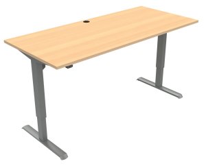 großflächiger Sitz-Stehschreibtisch Tischplatte 180 x 80 cm mit Kabeldurchlass