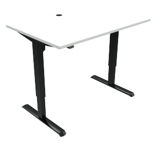 elektrisch höhenverstellbarer Schreibtisch: Stahlgestell schwarz Sitz-Steharbeitstisch geeignet