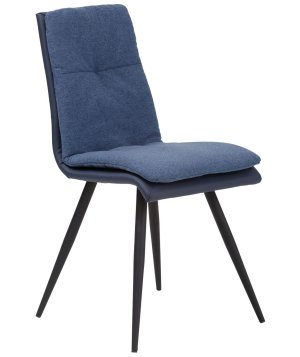 bequemer Küchen- Esstischstuhl mit Schalensitz auf schwarzem Metallgestell