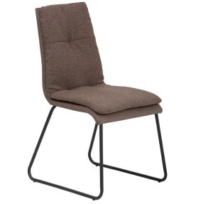 bequemer Küchen- Esstischstuhl mit Schalensitz auf schwarzem Metallgestell