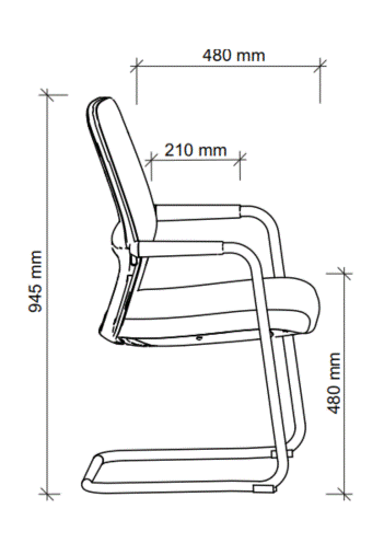 Abmessungen des Freischwinger-Seminarstuhl