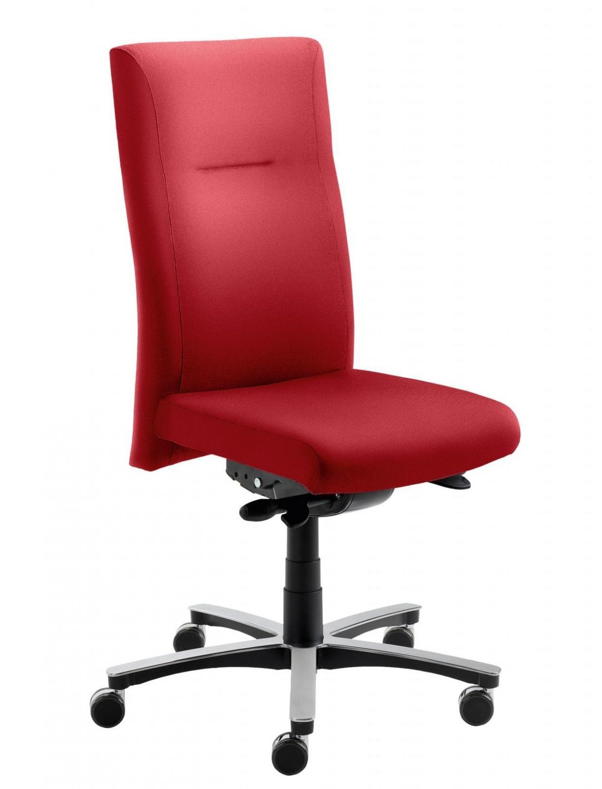 bis 150 kg belastbarer Schreibtischstuhl roter Sitzbezug
