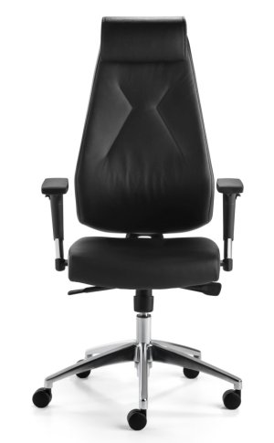 Chefzimmer-Schreibtischstuhl schwarzer Echt-Leder-Sitzbezug