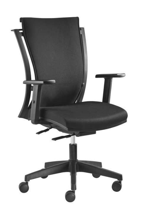 belastbarer Schreibtischstuhl strapazierfhiger schwarzer Stuhlbezug