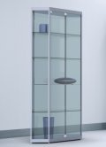 Sechseck-Standvitrine Freiaufstellung