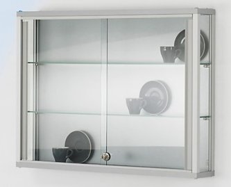 abschließbare Schiebetüren-Wandvitrine 100 x 20 x 80 cm stufenlos verstellbare Fachböden