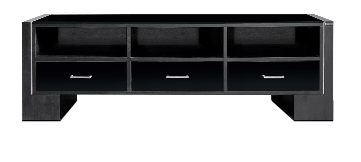 modernes TV-Sideboard schwarze Glasplatte