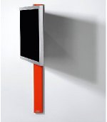 moderne TV-Wandhalterung-rote-Stahlsäule